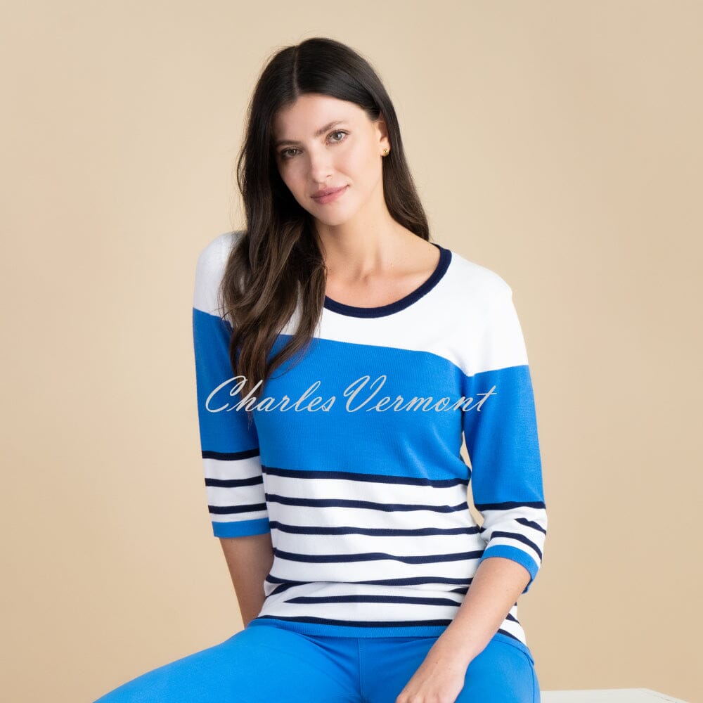 Marble Striped Sweater - Style 6883-201 (Deep Blue)