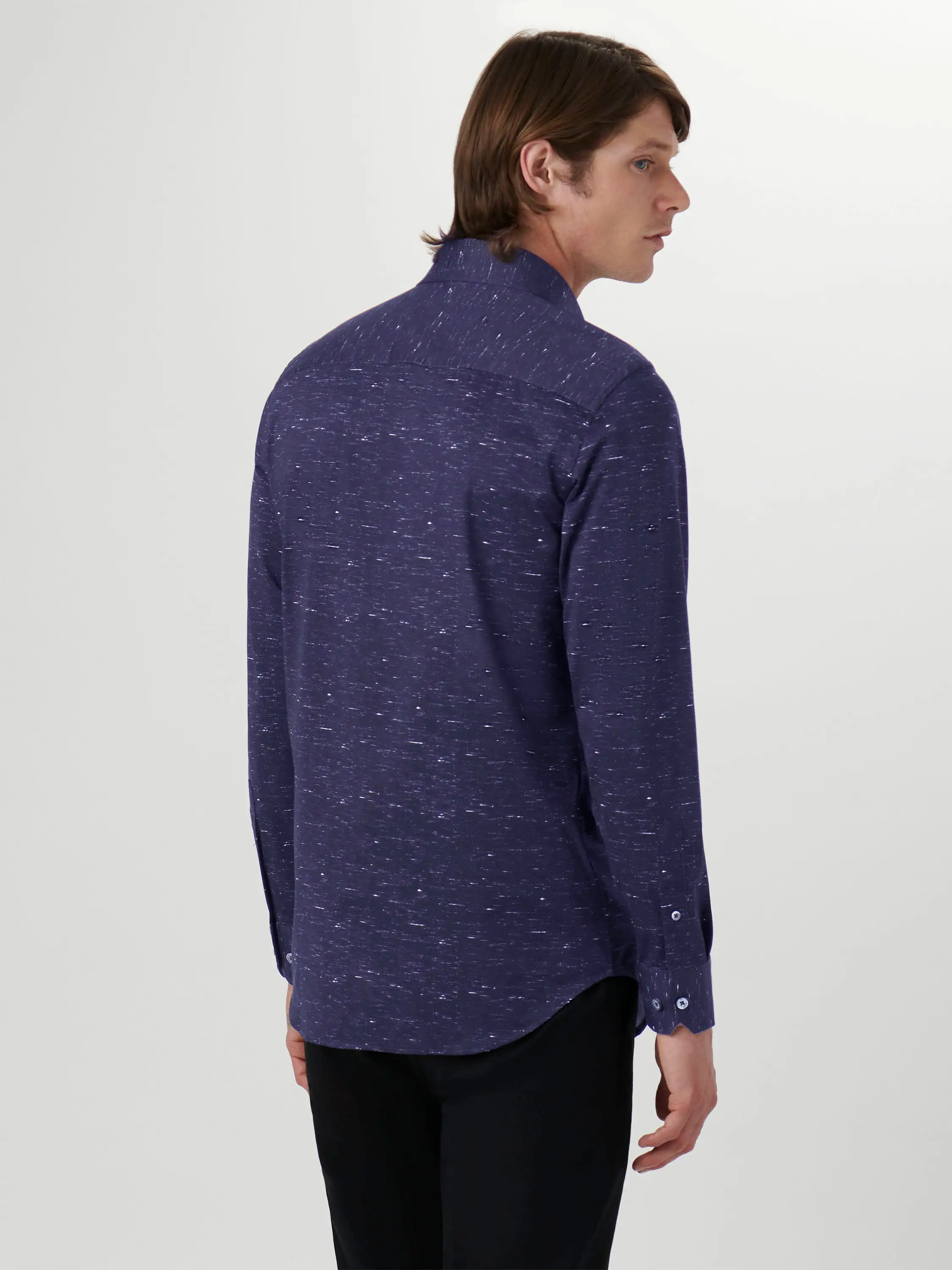 Men's Bugatchi | James Printed OoohCotton Shirt | Midnight