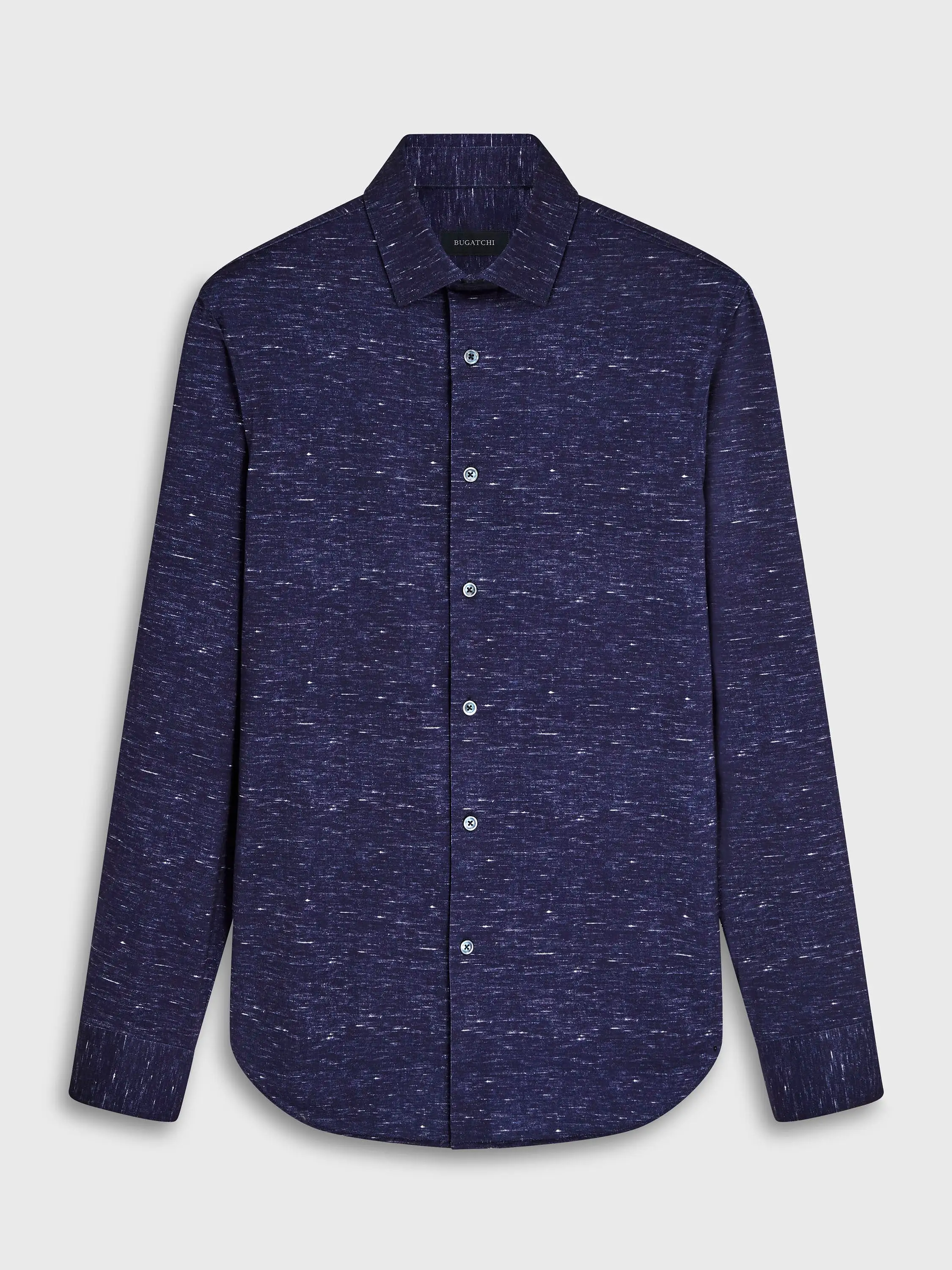 Men's Bugatchi | James Printed OoohCotton Shirt | Midnight