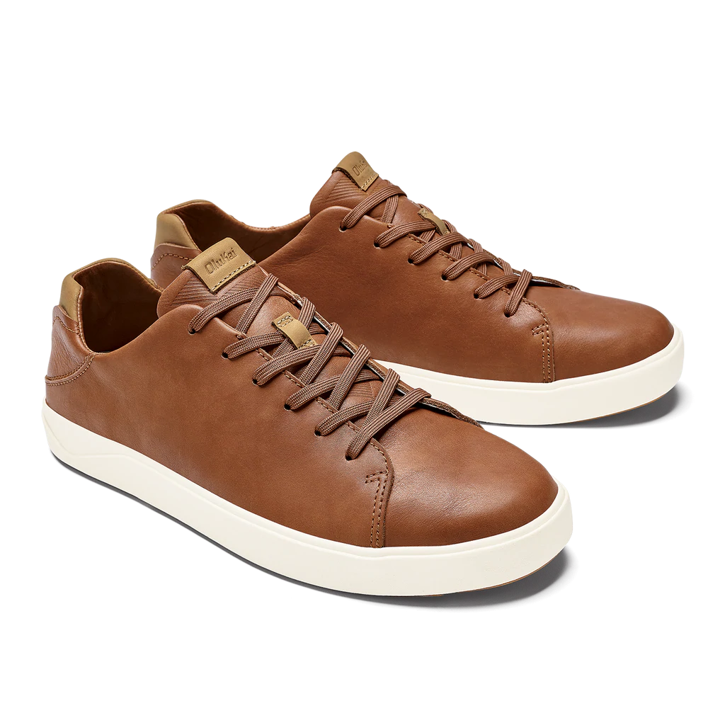 Olukai Mens Lae’ahi Li ‘lli Leather Sneaker- Fox Tan Leather