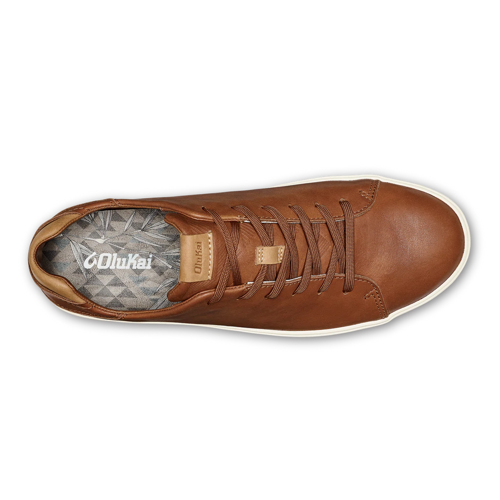 Olukai Mens Lae’ahi Li ‘lli Leather Sneaker- Fox Tan Leather