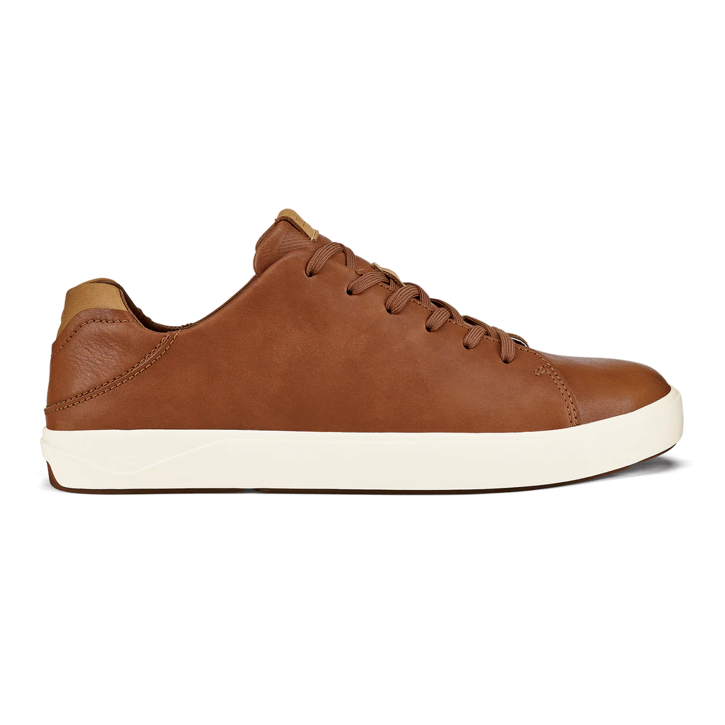 Olukai Mens Lae’ahi Li ‘lli Leather Sneaker- Fox Tan Leather