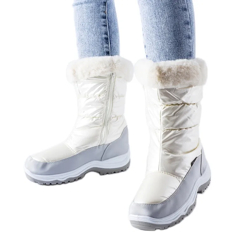 Pearl-gray Tronzano insulated snow boots white