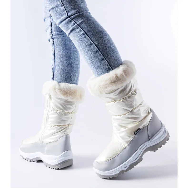 Pearl-gray Tronzano insulated snow boots white