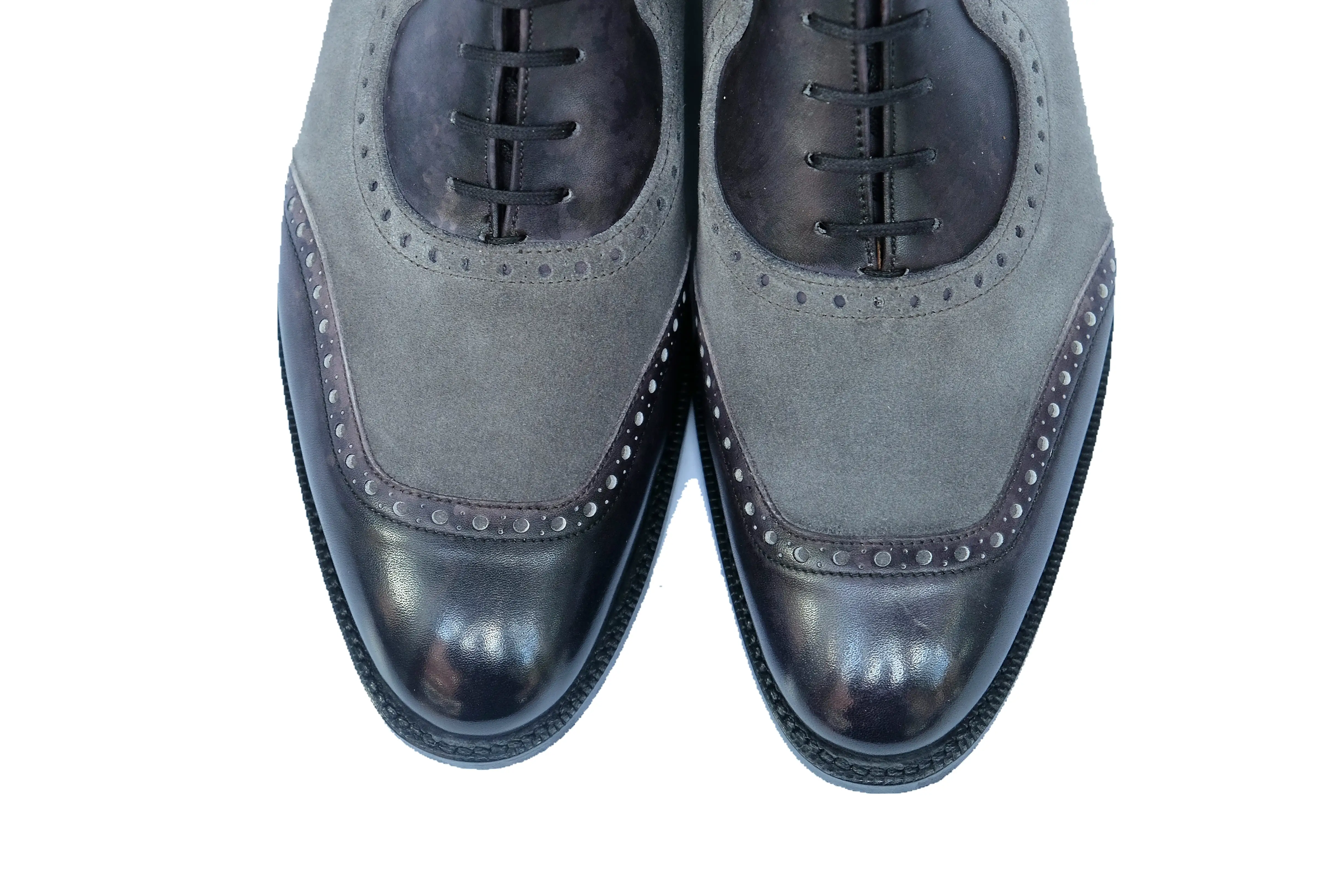 Pinehurst - MTO - Black Marble Patina / Light Grey Suede - TMG Last - Single Leather Sole