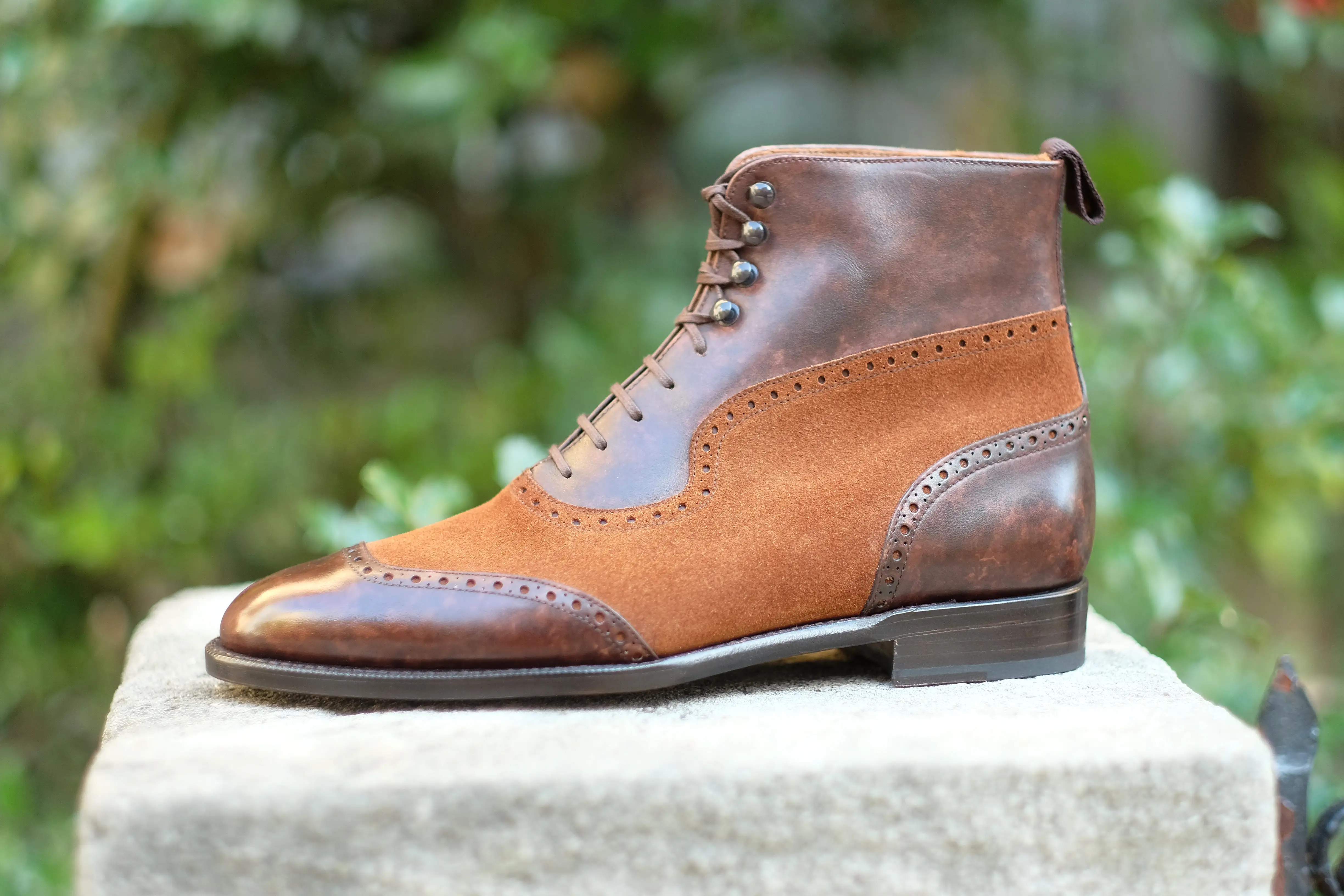 Pinehurst - MTO - Dark Brown Marble Patina / Snuff Suede - TMG Last - Single Leather Sole