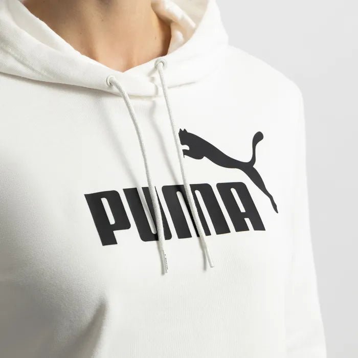 PUMA WOMEN'S ESS LOGO FLC WHITE HOODIE