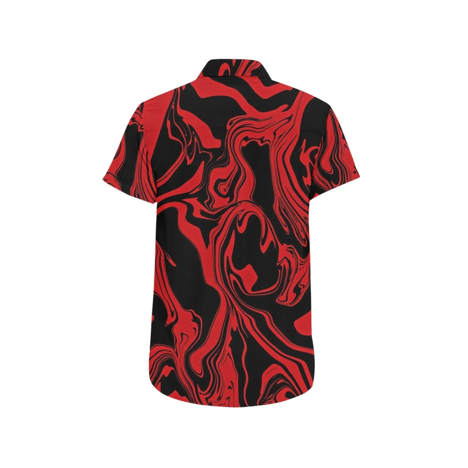 Red and Black Slime Oil Spill Men's Big & Tall Short Sleeve Button Up Shirt