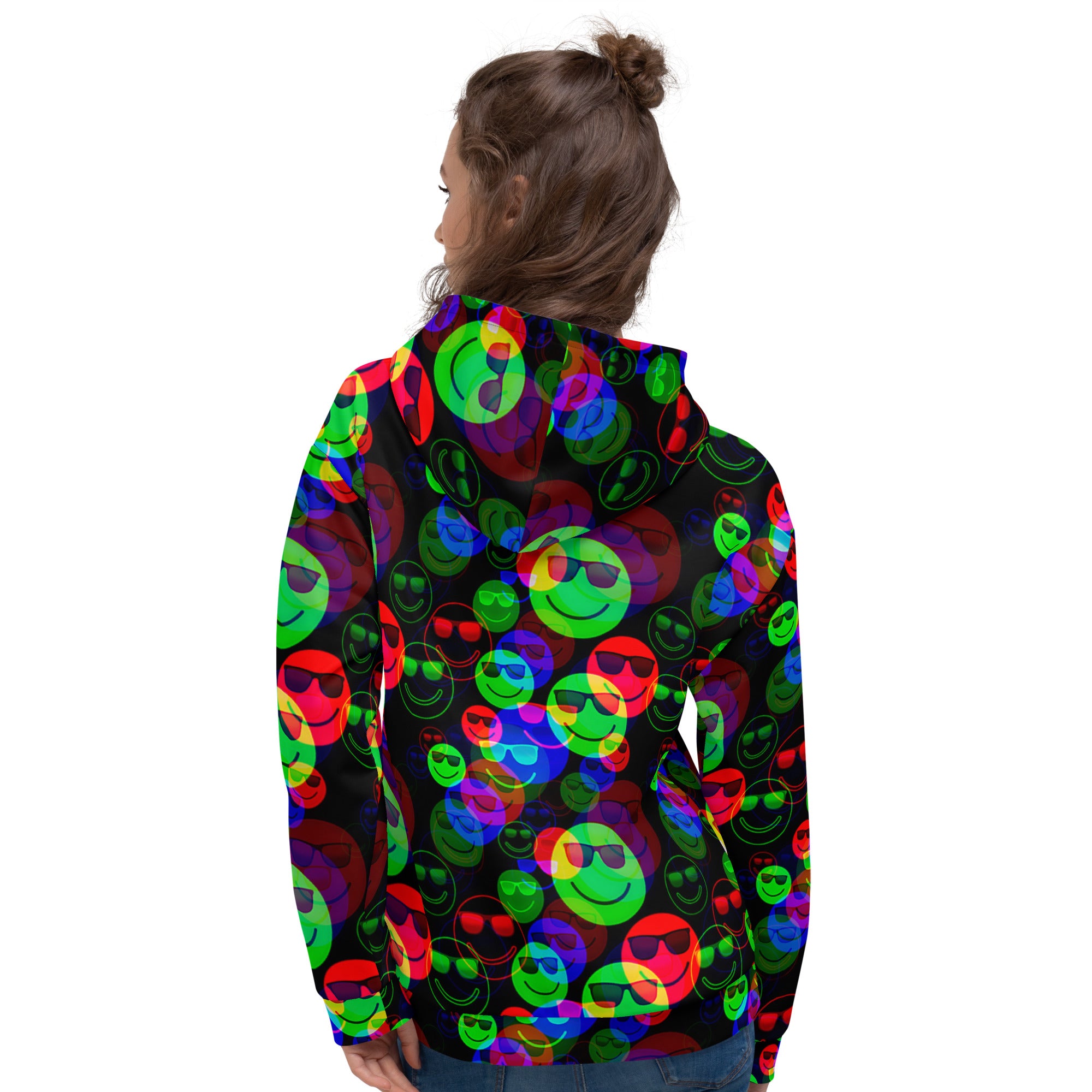 RGB Shaded Smile Glitch Pullover Hoodie