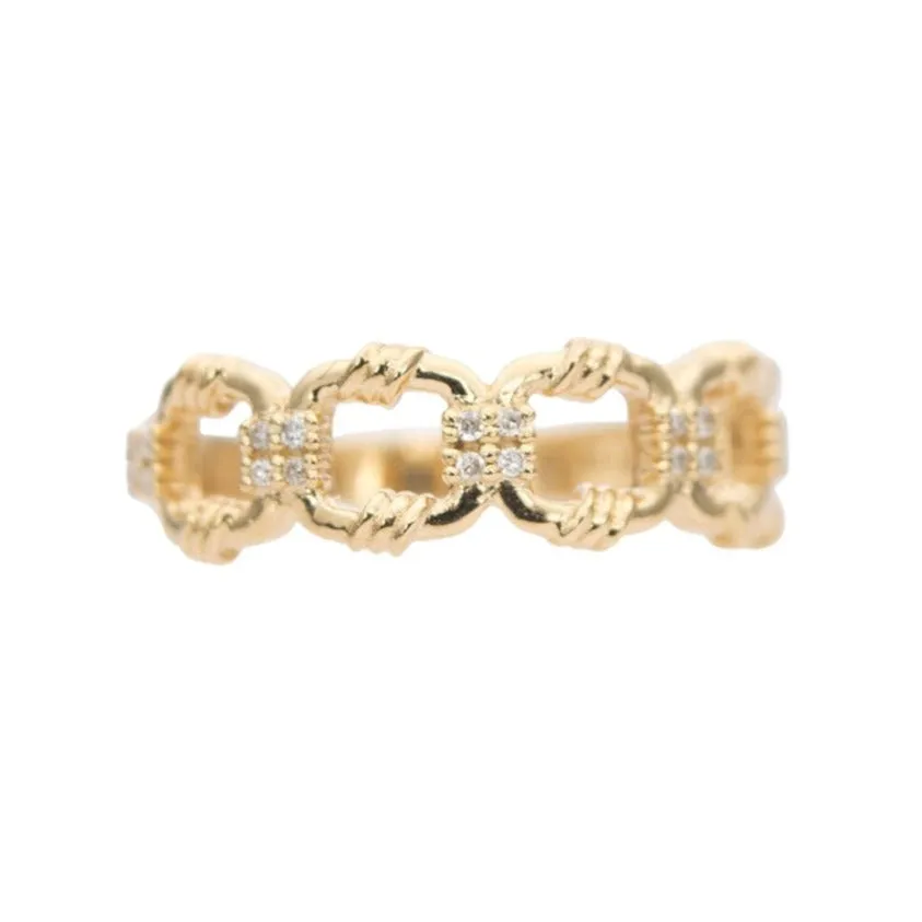 Rope Style Diamond Band 18K Gold AD1295