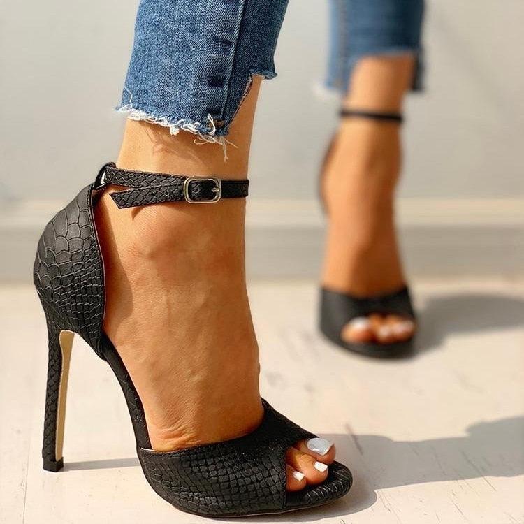 Sexy Dress Shoes Ankle Strap Peep Toe High Heel Sandals