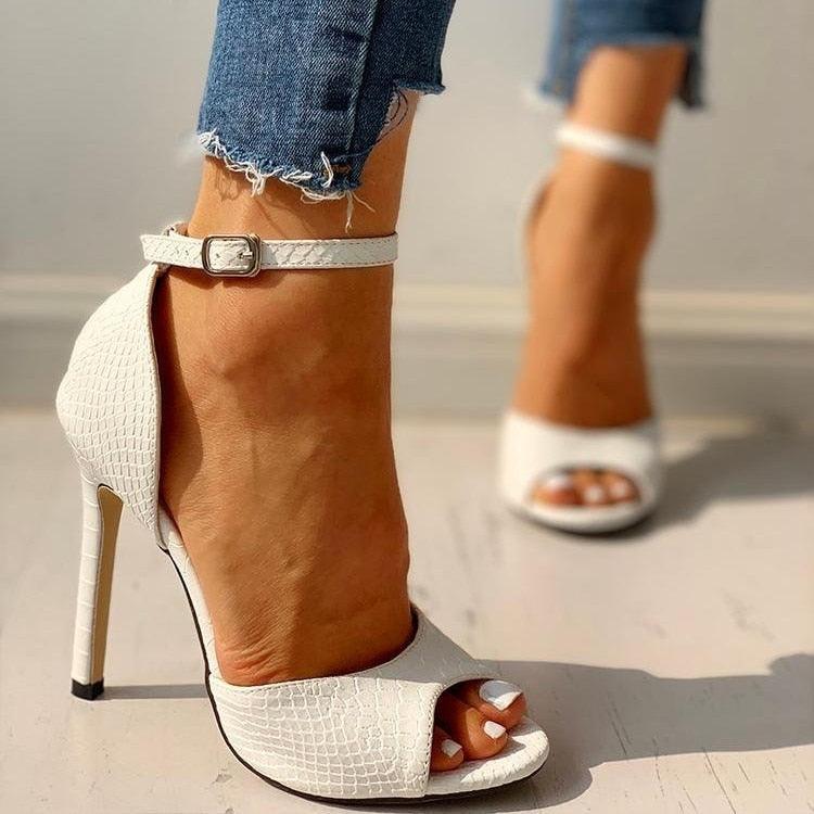 Sexy Dress Shoes Ankle Strap Peep Toe High Heel Sandals