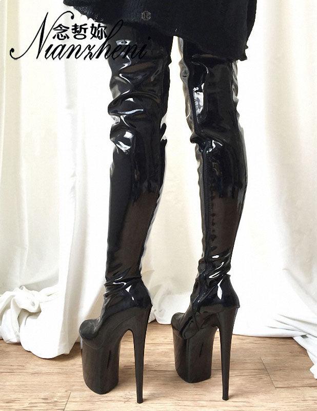 Sexy Punk Pole Dance Over The Knee Stripper Heels Long Gothic Fetish Boots