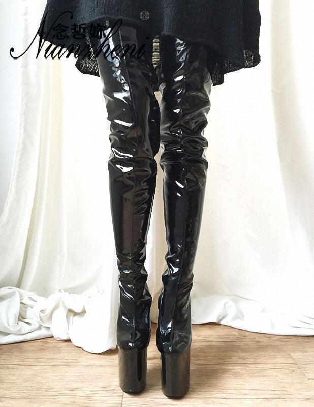 Sexy Punk Pole Dance Over The Knee Stripper Heels Long Gothic Fetish Boots