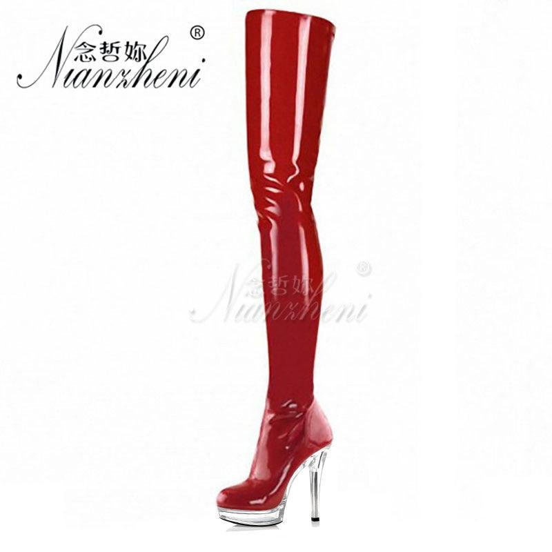 Sexy Punk Pole Dance Over The Knee Stripper Heels Long Gothic Fetish Boots