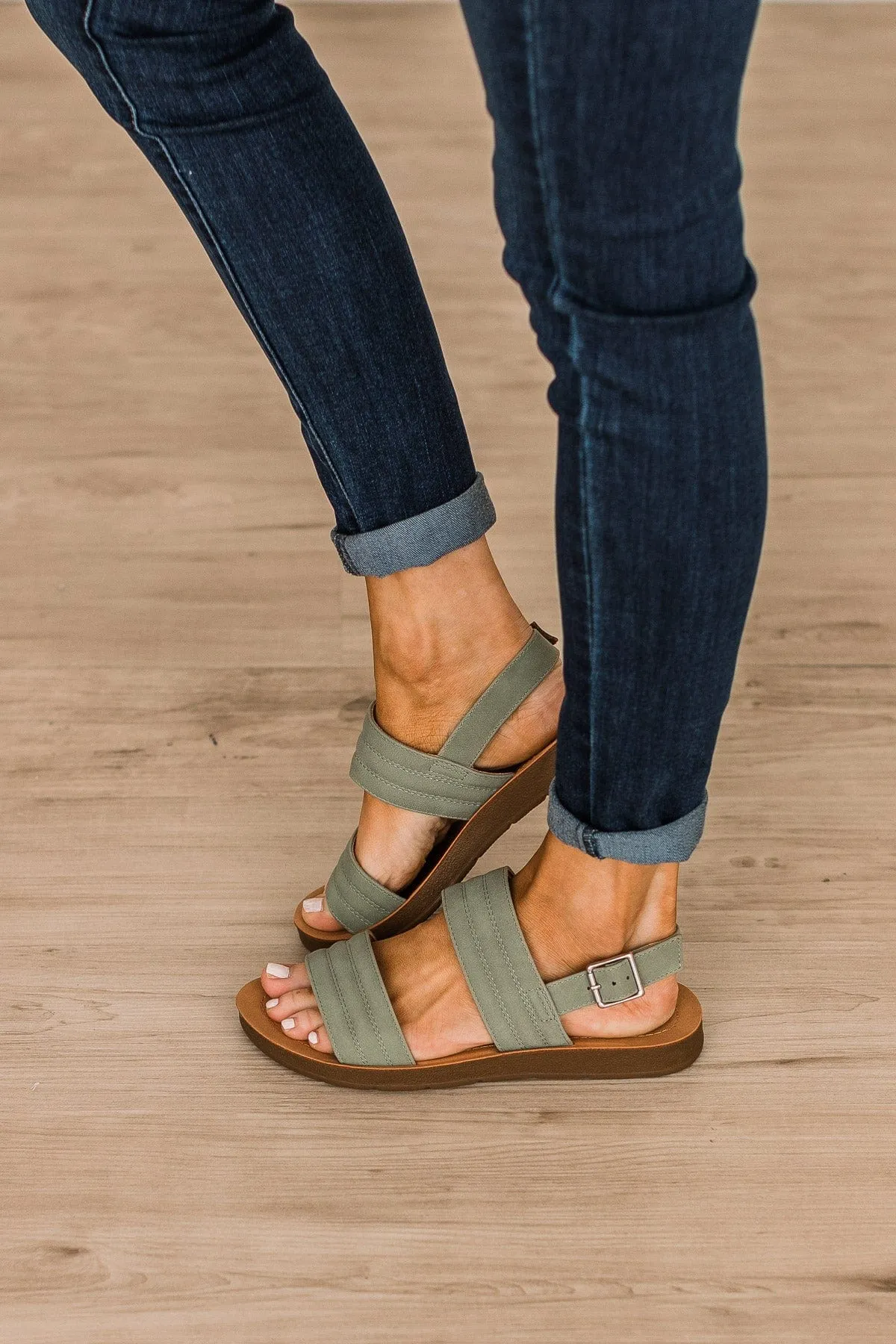 Soda Ginny Sandals- Dark Sage