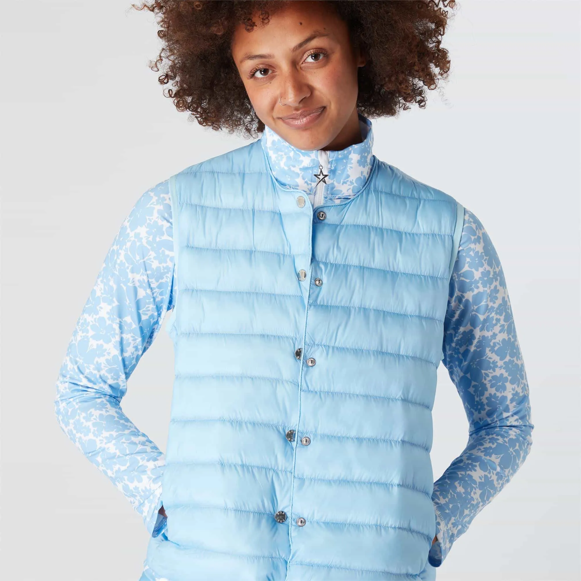 Swing Out Sister Penny Ladies Golf Vest Tranquil Blue