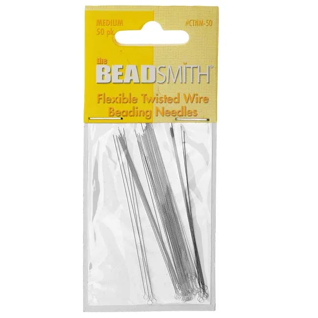 The Beadsmith Beading Needles Medium Flexible Twisted (50 pcs)