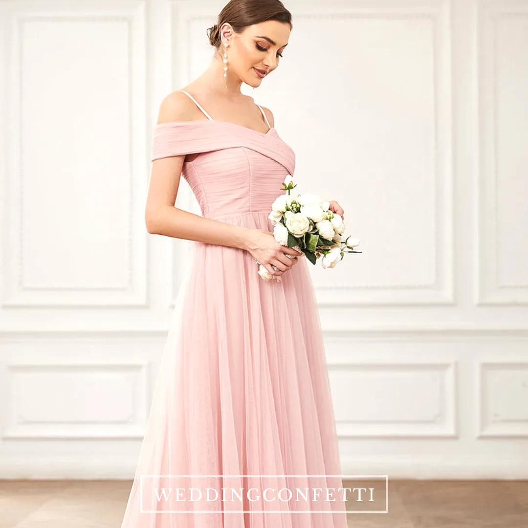 The Carnation Pink Off Shoulder Dress