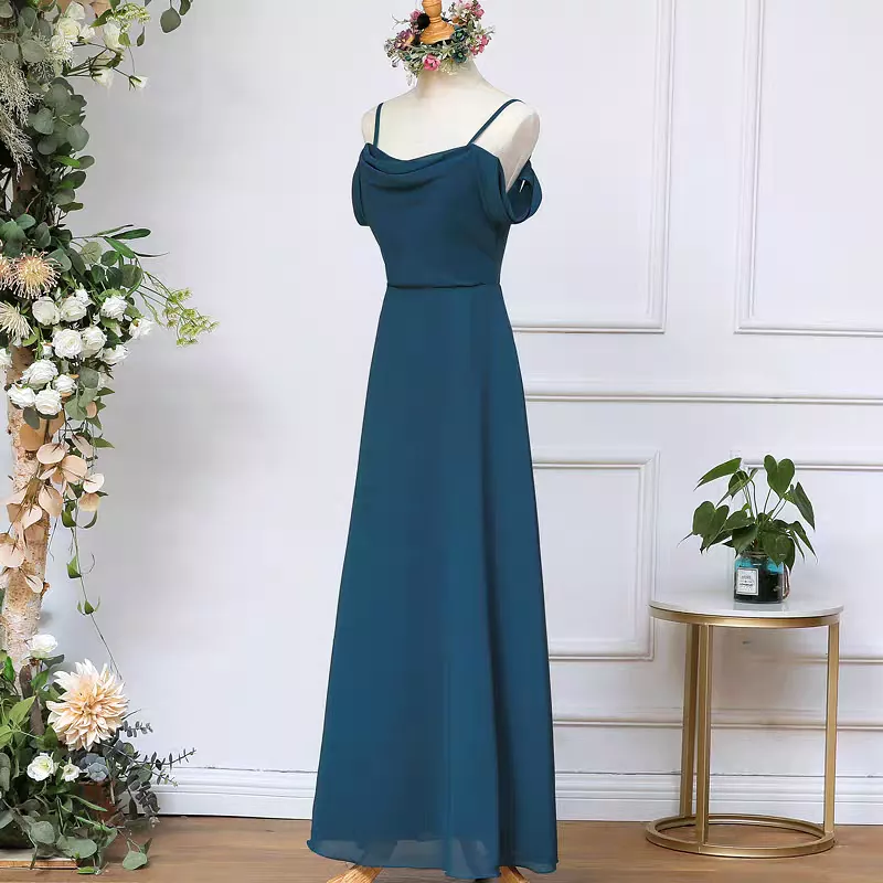 The Meralyn Bridesmaid Chiffon Off Shoulder Dress (Customisable)