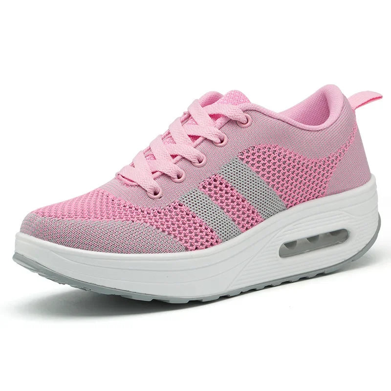 Thick Bottom Women's Walking Sneakers - Comfortable and Fashionable