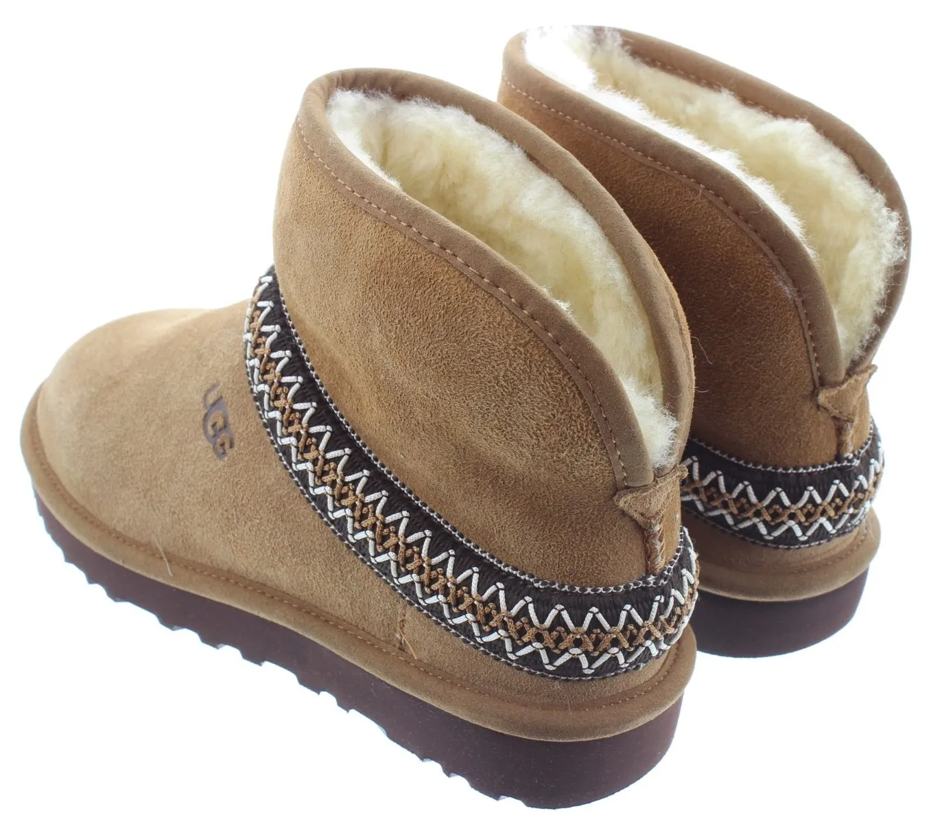 UGG Ladies Classic Mini Crescent Boots In Chestnut