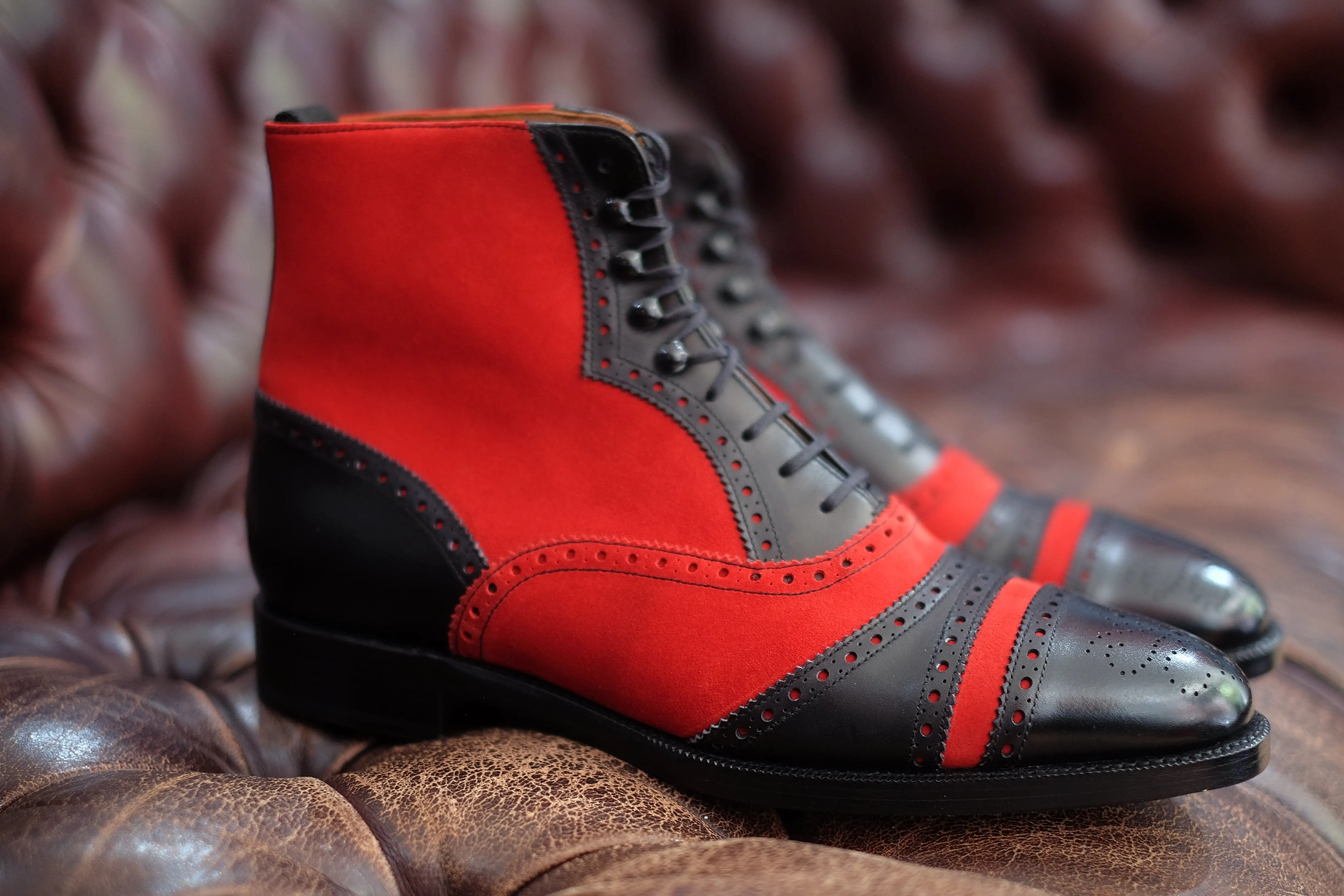 Whitman - MTO - Black Calf / Red Suede - TMG last - Double Leather Sole