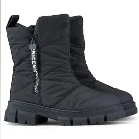 Women's high-top black snow boots