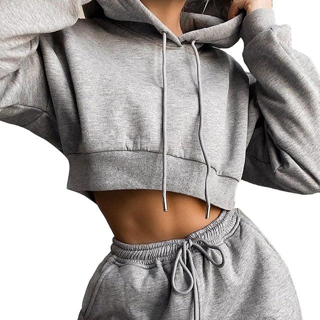 Women's 2 Piece Set Casual Sport Outfits Tracksuit With Hoodie - Breathable and Stylish