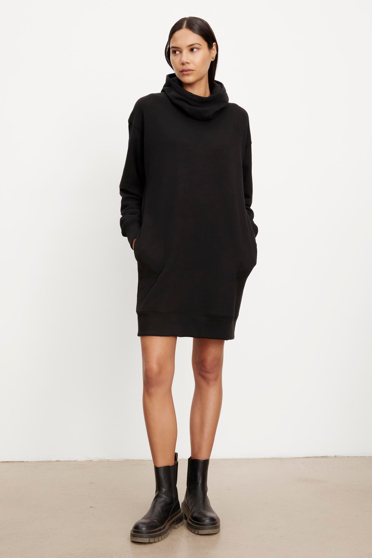 YARA SOFT FLEECE HOODIE DRESS