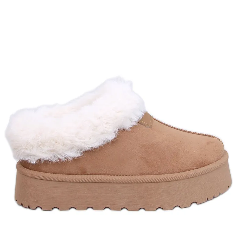 Yogi Camel Fur Short Snow Boots brown