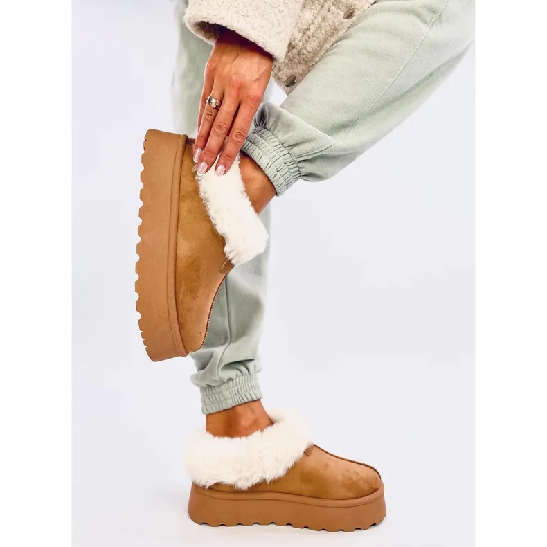 Yogi Camel Fur Short Snow Boots brown