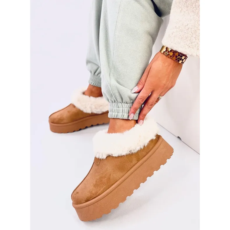 Yogi Camel Fur Short Snow Boots brown